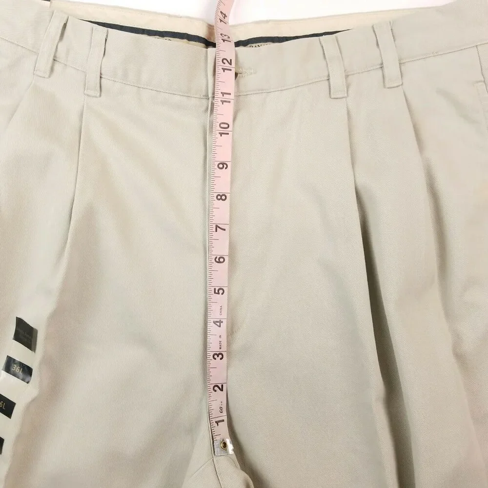 Mens Banana Republic Traveler Chinos SZ 36L Long Khaki Tan Pleated